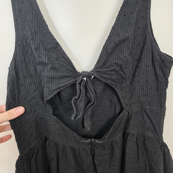 Black Poppy Babydoll Fit & Flare Girly Lightweight Romantic Mini Dress Sz Small - Picture 9 of 10